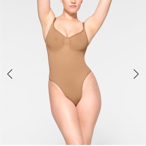 SKIMS Seamless Sculpt Thong Bodysuit - Ochre - Picture 2 of 5